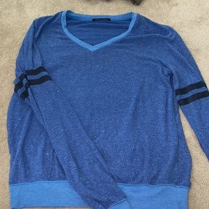 WILDFOX Blue and black varsity stripe sweatshirt